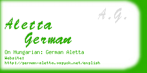 aletta german business card